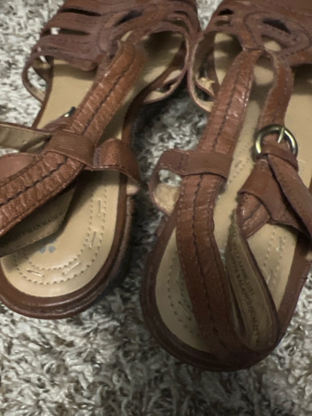 Naturalizer Brown Leather Strappy Sandals